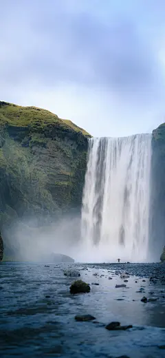 风景 瀑布 手机壁纸 背景图