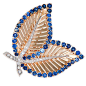 RAYMOND YARD Sapphire Diamond Set Gold Leaf Brooch@北坤人素材