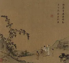 南宋-马远-月下把杯图