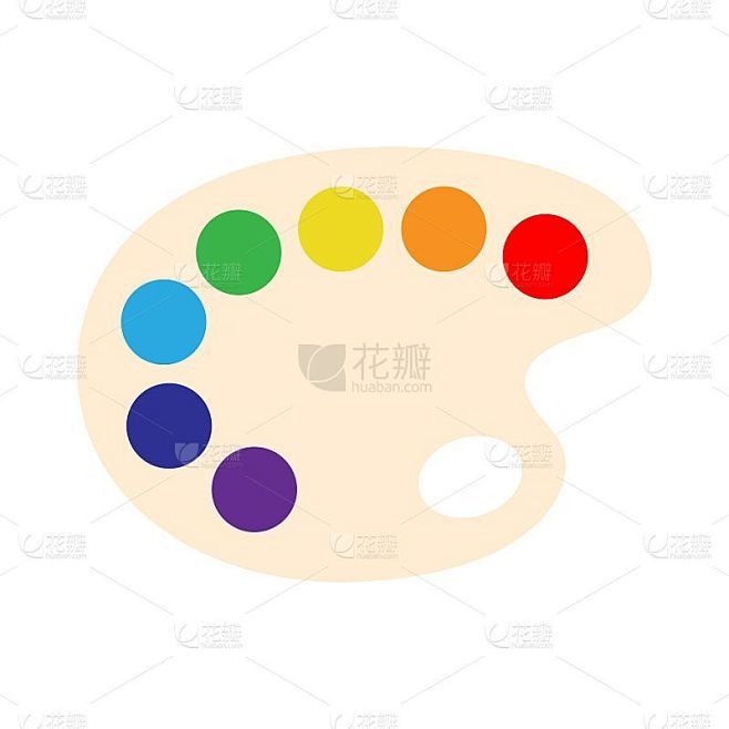 卡通艺术调色板与八种颜色，矢量插图