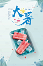 【源文件下载】  海报 大暑 二十四节气 夏天 冰棍 冰激凌 小清新