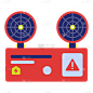 手绘-安全主题贴纸SVG-应急灯