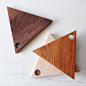 Triangular Wooden Serving Boards: 