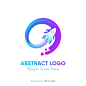 Logo template with abstract shapes Free Vector