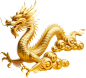 龙年金色3D立体素材-金色立体龙
