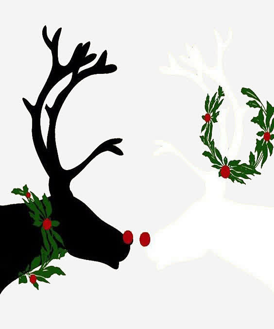 黑白圣诞驯鹿高清素材 圣诞 白色 节日 ...