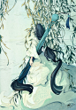 笔墨纸砚——笔·柳_ric米__插画师作品_涂鸦王国gracg.com