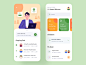 Project Management management uiux project typography character schedule work mobile product design toglas flat people icon card task manager task app illustration branding