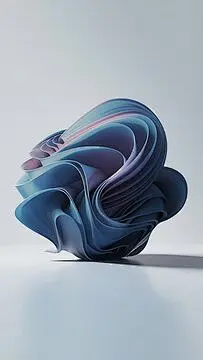点击来源直接获取大图文件 |3D 渲染，白色背景上孤立的抽象玻璃波浪形状。现代简约壁纸