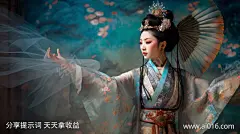 黑头发仙女_提示词查看_Midjourneyai绘图工具关键词描述词咒语_1456X816像素-敦煌,逼真,摄影,女人,仙女,古风,国风,插画,油画,原画,电影场景,写实-提示词编号:2023060710202378-绘ai-www.ai016.com