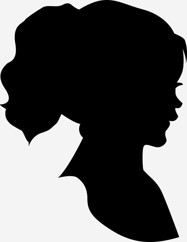 卡通女人头部剪影图图标免抠素材_新图网 ...
