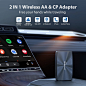 Amazon.com: OTTOCAST 无线 Android 自动适配器 U2-X Pro - 最新款 Android Auto CarPlay 汽车适配器 2 合 1 适用于有线 CarPlay 汽车,AA 无线适配器,带全新系统,即插即用 5G WiFi 更快连接 : 电子