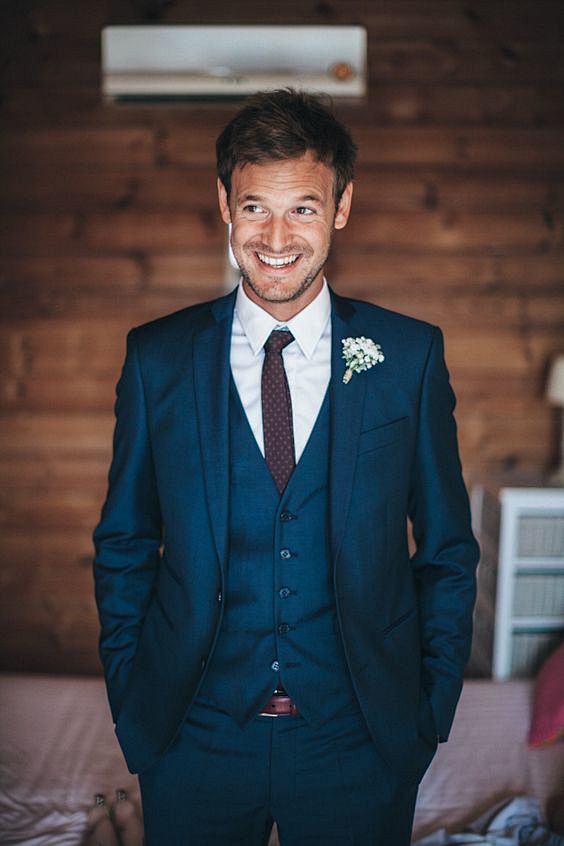 men fashion,blue sui...