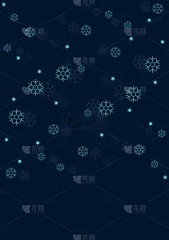 冬季背景与雪花和星星孤立在深蓝色。Vecto