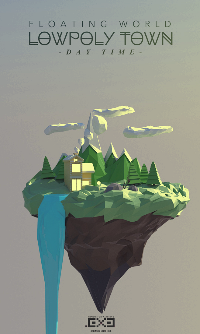 LowPoly Town 小镇low p...