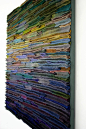 "Wool Fiber Art Wallhanging / Along the Stream Banks" by TexturesGallery