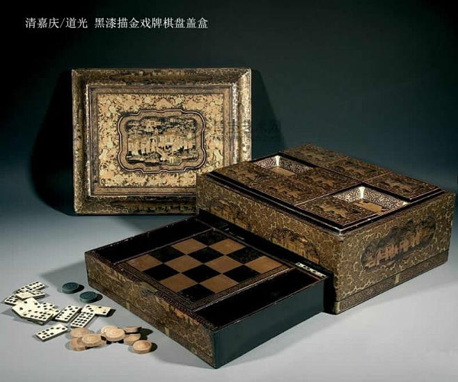描金又名泥金画漆，即在漆地上加描金花纹。...