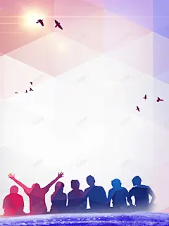 彩色质感剪影青春毕业季背景 背景 设计图片 免费下载 页面网页 平面电商 创意素材