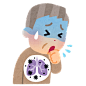 肺病咳嗽的 心脏疼 生病的 老年人 老人  卡通 插画 免扣 素材 手绘 png3