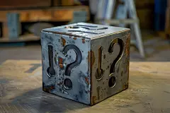 标点质感问号方块图片摄影图