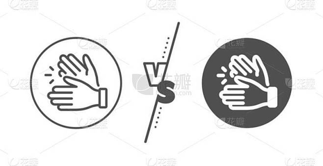 拍手线图标。拍打标志。向量