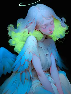 蓝色天使 堕落天使 唯美壁纸 天使头像