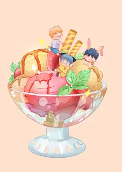 甜甜冰淇淋_大洋芋lucky__插画师作品_涂鸦王国gracg.com