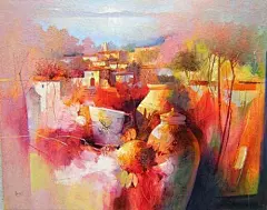 来自Claudio Perina的非常漂亮的一组插画，以城市和花瓶为画面元素的水彩插画。城市不只有地铁里形色匆忙的脸孔， 不只有玻璃钢筋墙隔着的冷漠，你可曾看到过高架桥上银色的飞机穿越天际， 可曾感觉#采集大赛#