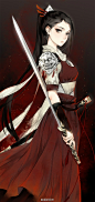 #古风# #古风插画# #古风美图# 太喜欢这组古风插画了！特别是这配色！！大爱！！！特地搬来分享给大家~ @溪初阳关 的作品~ ​​​​