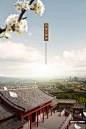中国古典建筑风景地标合成背景ti436a0514 :  