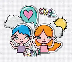 女孩,可爱的,动画片,贺卡,头发,红色,性格,自然美,图像,矢量