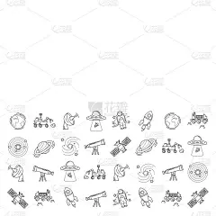 向量组的空间和天文学图标
