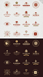 80种餐厅饮食品行业标志LOGO徽章设计PSD模板/矢量素材带英文字体-淘宝网