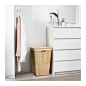 班克斯 洗衣篮 IKEA 塑料支脚避免洗衣篮受潮。 内衬易于拆卸，您可轻松将其拆下清洗，亦可用它将待洗衣物放在里面拿到洗衣机旁。