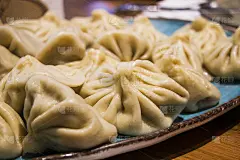 Georgian traditional food khinkali on the plate in
