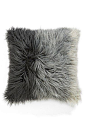 Ombre Faux Fur Flokati Accent Pillow: