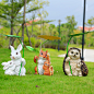 可爱仿真小动物刺猬兔子松鼠树脂工艺品摆件花园庭院创意家居饰品-淘宝网