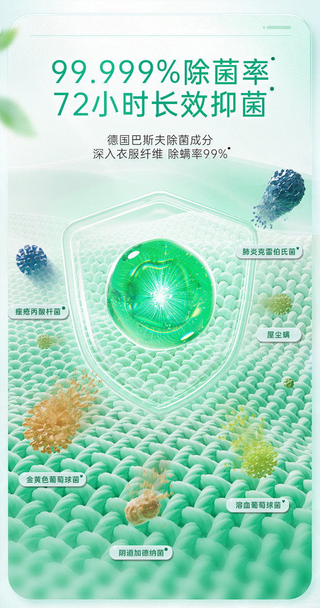 立白除菌洗衣凝珠156颗 浓缩除螨留香洗...
