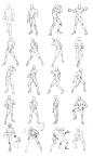 #人体# #动作#male poses chart 01 by THEONEG