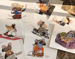 2020将至，撸一组穿着民族服饰的鼠宝宝，今天的阳光感觉画面也变得特别温暖 ​#插画#
作者@冯婷-芝麻开门 ​​​​