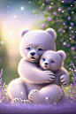 Prompt: strybk, High-quality digital art creation, She-bear puts her cub to bed, with sparkling sapphire eyes, wise beyond her years, Maurice Sendak style, highly detailed, personalized details, magic, enchantment, fantasy, soft lighting, 16k, hard focus,