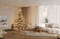 christmas Tree new year Holiday winter snow interior design  visualization 3ds max modern corona