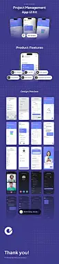 明暗两套圆角风项目管理APP UI界面设计 .fig素材