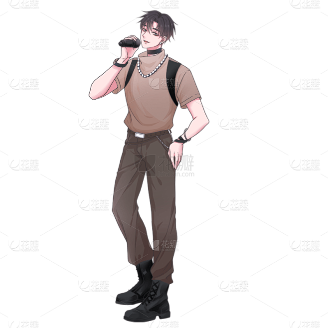 手绘-韩漫二次元男生人物插画5