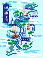 山西省旅游矢量插画地图