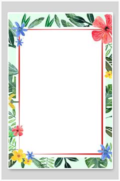 手绘绿白高端大气创意简约植物背景