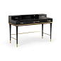 Black 51-Inch Bentley Writing Desk, image 1