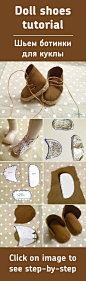 Шьем ботиночки для куклы / Doll shoes tutorial: 