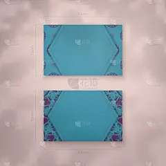 商务名片模板在绿松石色与豪华紫色饰品为您的业务。