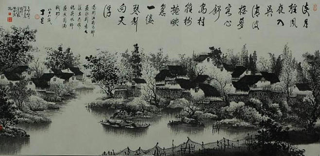 梁立志水墨画·江南水乡